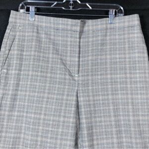 Ann Taylor Womens Pants Tan Houndstooth Petite Straight Stretch 12P